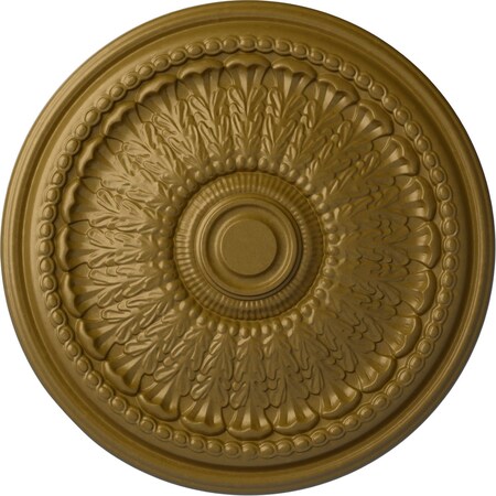 Ekena Millwork Brunswick Ceiling Medallion (Fits Canopies up to 4 1/2"), Hand-Painted Gold, 27"OD x 2 1/2"P CM27BRGLS